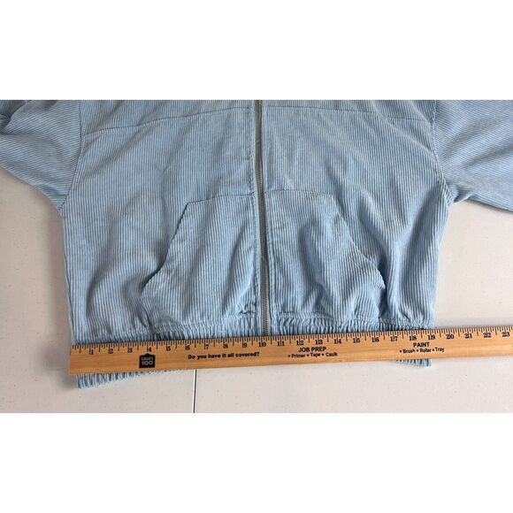 No Comment NY LA Women's Light Blue Corduroy Zip Up Jacket Size XL - Picture 8 of 10